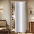AJAZZ 100% Blackout Accordion Doors Interior Magnetic Door Curtain Closet Door Curtain Invisible Applicable Bedroom Room Living Room Doorway （White 42" W x 78" L 1 Panel