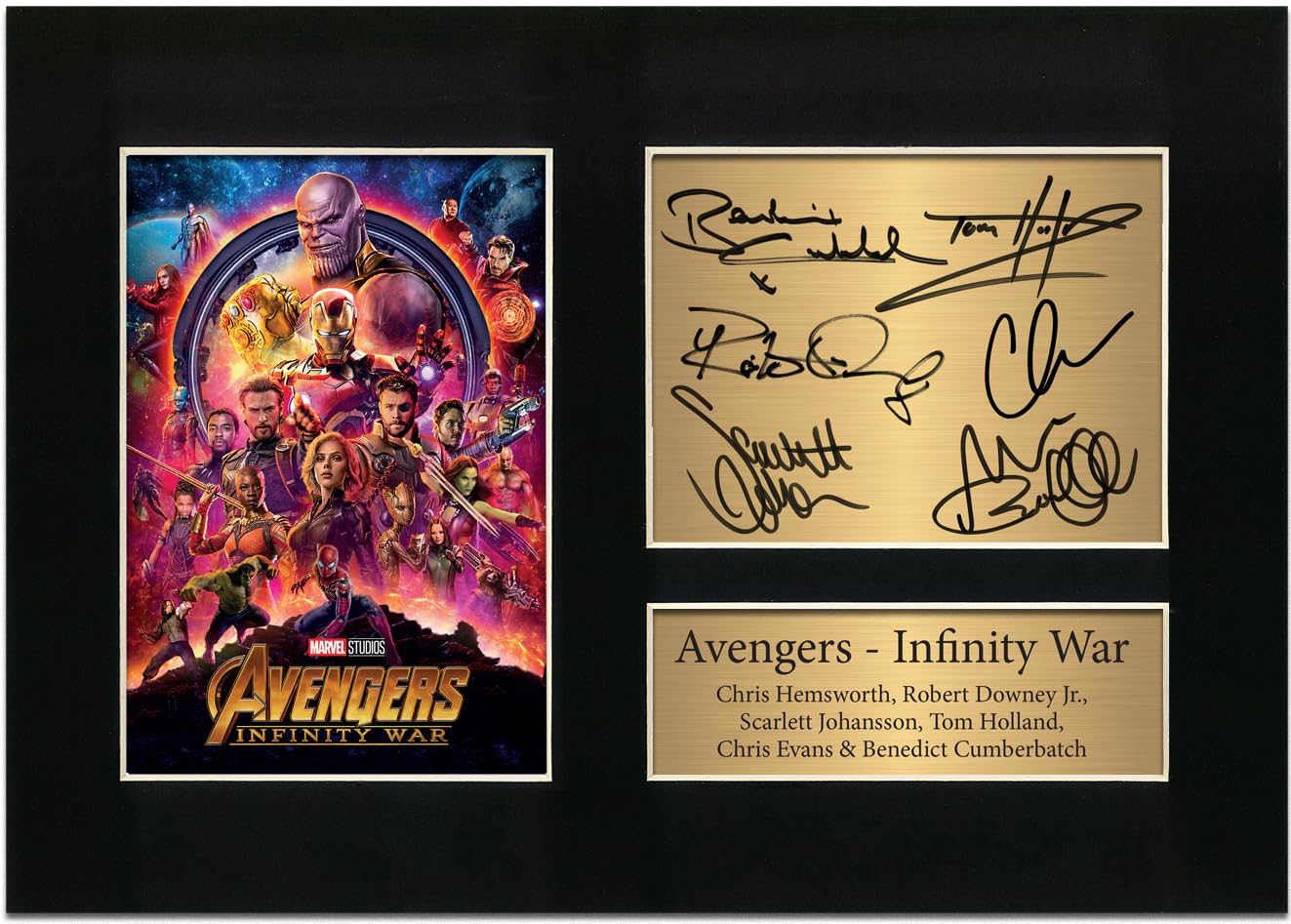 Zulu Image Avengers Infinity War Movie Poster Robert Downey Jr Chris Evans Chris Hemsworth Cast Signed | Autograph A4 Printed Photo Inspired Reproduction Print Picture Display No51
