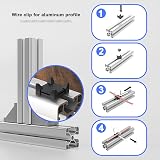 Be In Your Mind 10x 4040 Aluminum Profile Cable Holder Groove Clips Black view 4