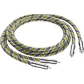 Viborg Audiocrast A52 Hi-End RCA to RCA Audio Cable 6.6FT/2M OFC Silver-Plated 2RCA HiFi Cable for Home Theater, DVD, CD, Amplifier