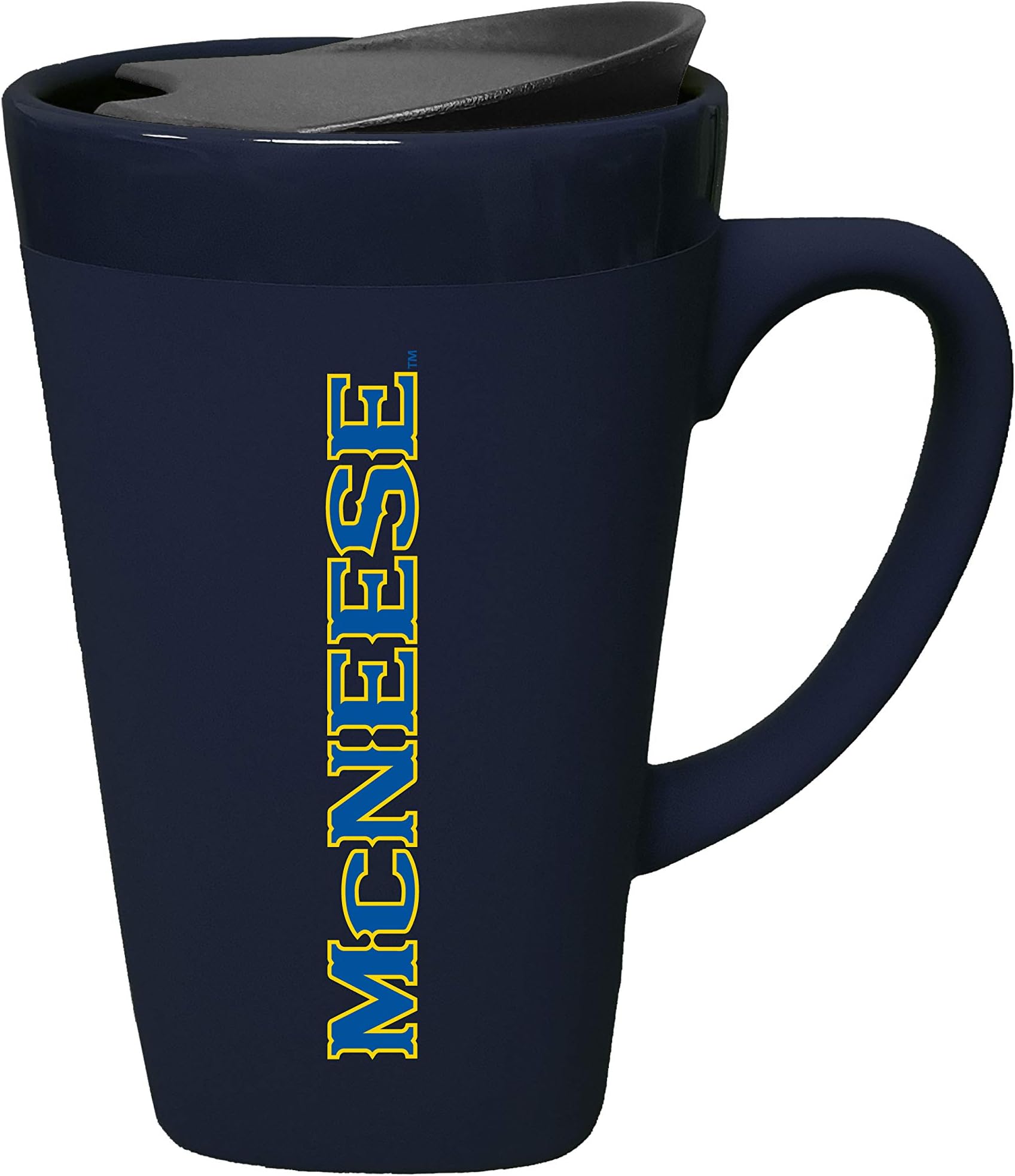 The Fanatic Group Mcneese State University Ceramic Mug with Swivel Lid, Design-2 - Blue