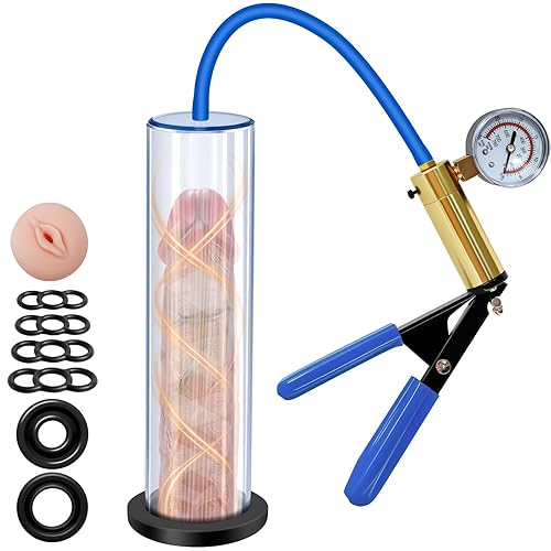 midnight toy sex shop Male Enhancement Pump System 9 x 1.75 inch Cylinder,with Gauge,with a  Lifelike Vagina Sleeve & 11PCS Penis Rings Set,Sex Toys - Pumps &  Enlargers,Penis Male Sex Toys in Saudi Arabia