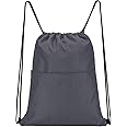 Vorspack Drawstring Backpack Water Resistant String Bag Sports Sackpack Gym Sack with Side Pocket for Men Women