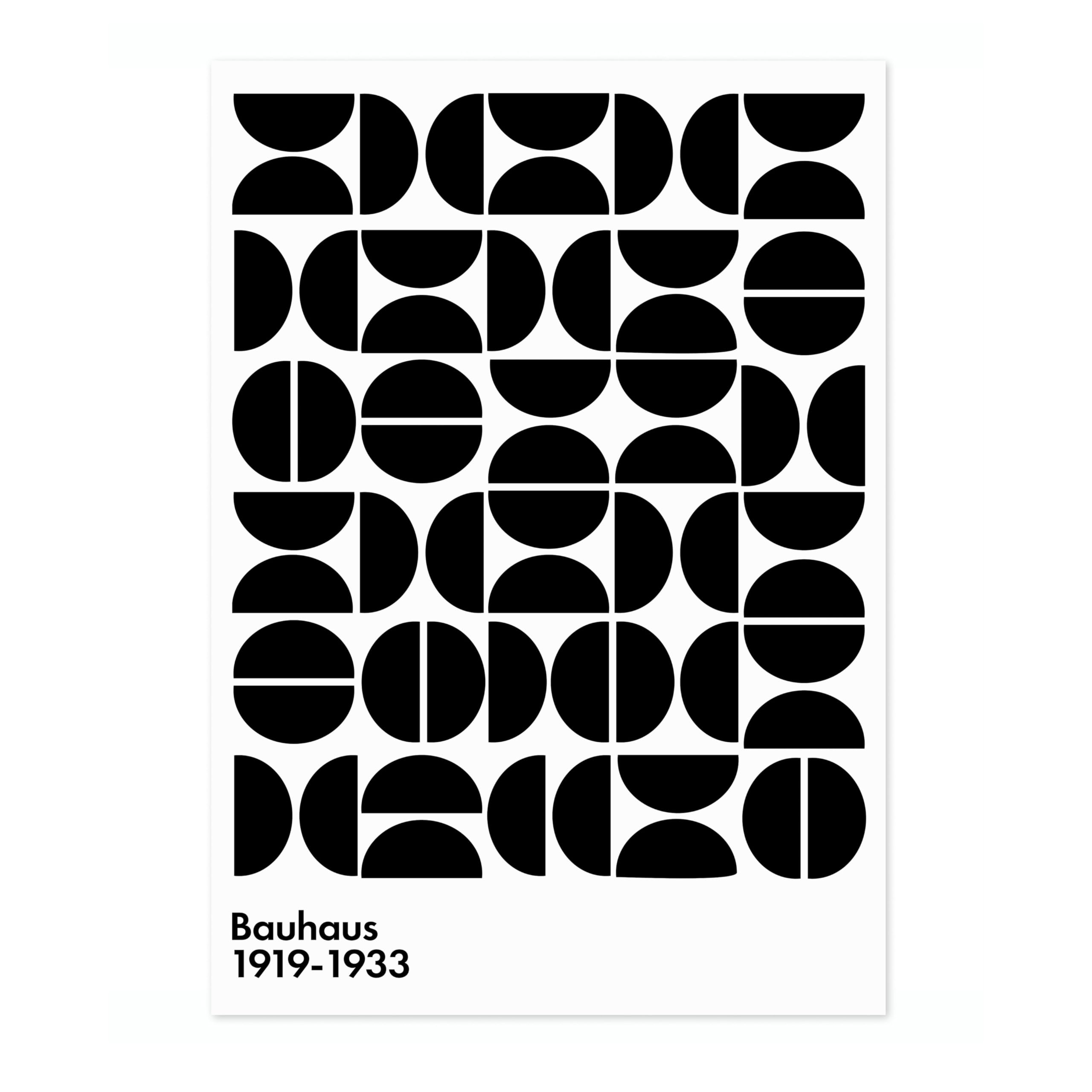 Black Semi-Circles Poster, Bauhaus Print, Framed Abstract Art, Mid-Century Wall Art, Modern Home Decor, Gift Idea, Archival Matte, A3 (Print Only) - 42x29.7cm