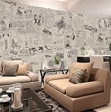 LEPENDOR Self-Adhesive Wallpaper Newspaper Pattern 0.45m x 3m Peel & Stick view 4