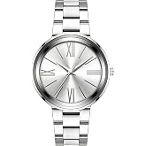 Bisley Women Watch Two Tone Stainless Steel Bracelet Roman Numerals Easy to Read Analog Watch