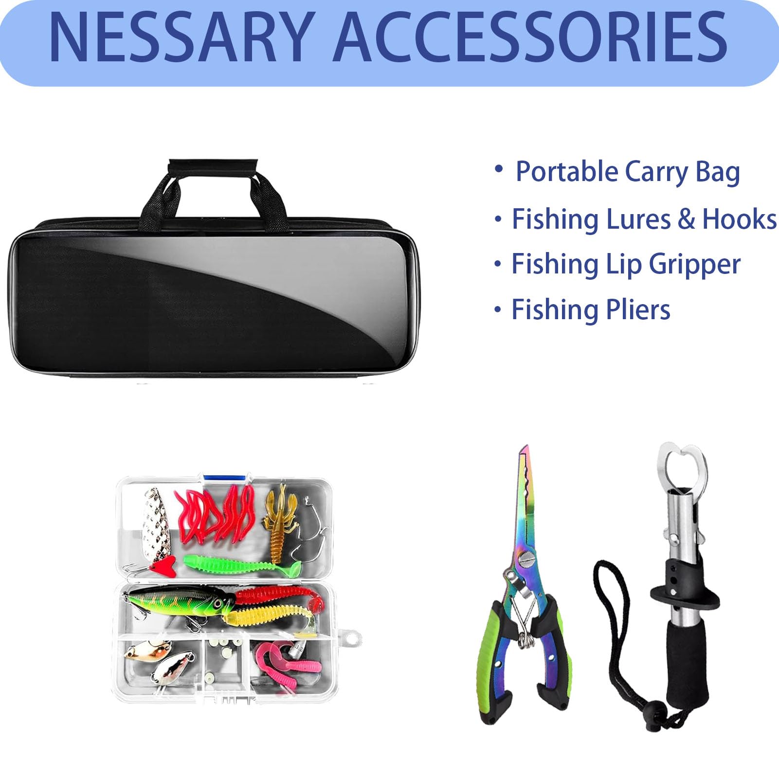 Telescopic Fishing Rod and Reel Combo, 2PCS 5.9FT Collapsible Fishing Pole Set with Pre-Loaded Spinning Reel Lures and Carrier Bag, Saltwater Freshwater Fishing Gear for Adults