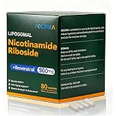 ROCXIIXA NAD+ Supplement - Nicotinamide Riboside 900 Mg Supplement for Men and Women, Liposomal Nicotinamide Riboside Resveratrol, for Focus, Boost - 80 Capsules