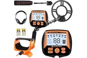 SUNPOW Metal Detector for Adults, Professional Waterproof High Accuracy Metal Detector, 10'' Detection Depth, Pinpoint & Disc & Notch & All Metal & Volume Modes, Strong Anti-Interference-GC-1083