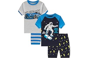 Dolphin&Fish Little Boys Cotton Short Pajamas 4 Piece Summer Kids Clothes Children Toddler Pjs