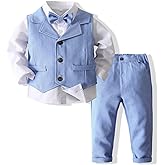 Kimocat Baby Boys Gentleman Bowtie Formal Outfit Suits Tuxedo Vest Wedding Party Suit