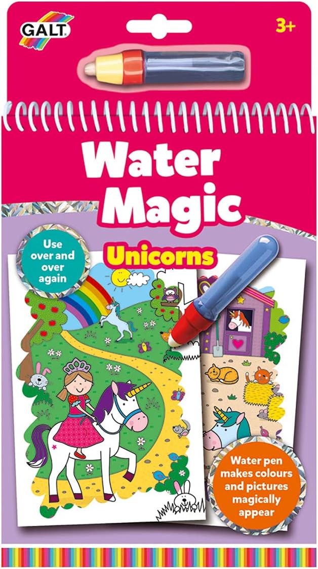 Galt Water Magic Unicorns Reusable Colouring Book with Pen Ages 3+