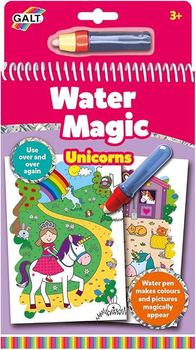 Galt Water Magic Unicorns Reusable Colouring Book with Pen Ages 3+