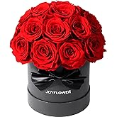 JoyFlower Preserved Flowers Box for Her, Mother's Day Forever Flowers Red Rose Gift for Mom Grandma, Long Lasting Eternal Roses for Wife Girlfriend on Birthday Anniversary Valentine's Day Christmas