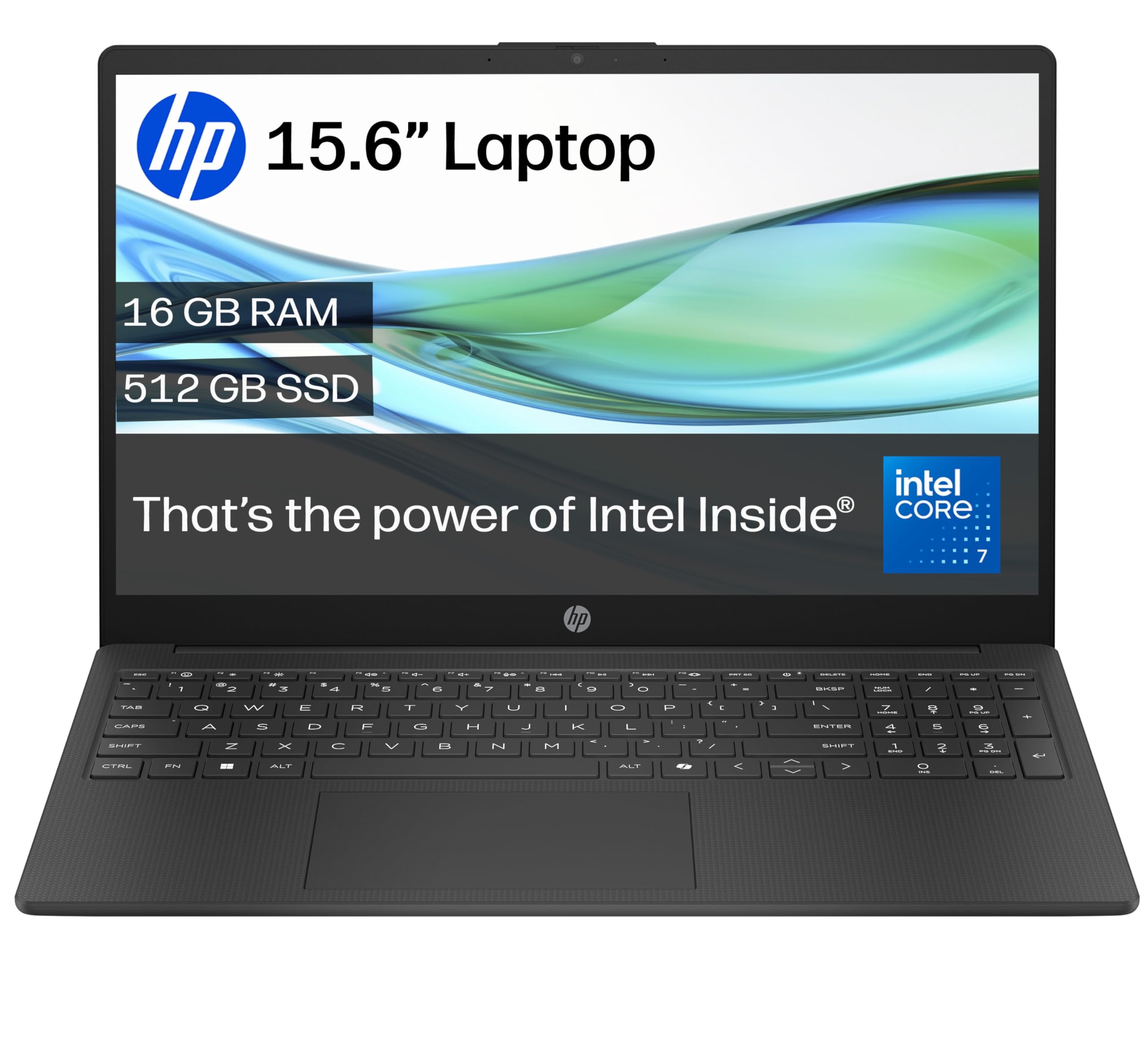 HP 15.6" Laptop | Intel Core™ 7 150U Processor | 16 GB RAM | 512 GB SSD | Intel Graphics | FHD Anti-Glare Display | Windows 11 Home | Fast Charge | Jet Black | 15-fd0006sa