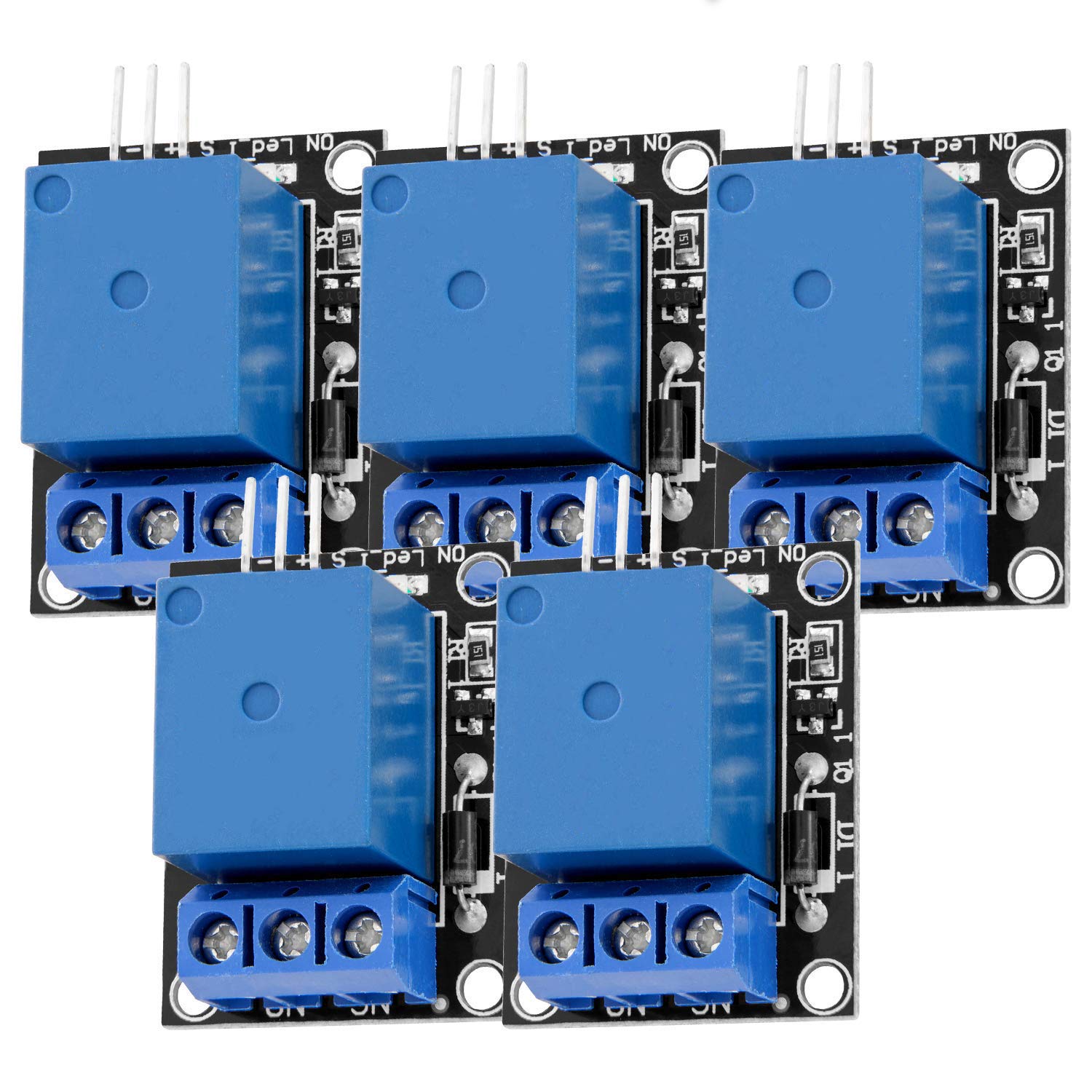 AZDelivery 5 x 1-Relay 5V KY-019 Module High-Level-Trigger compatible with Arduino including E-Book!