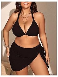 MakeMeChic Women's Plus Size 3 Piece Bikini Sets