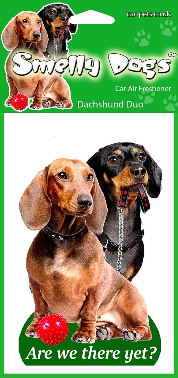 Dachshund Dog Gift - 4 pcs Smelly Dogs Car Air Freshener. Each freshener individually packaged
