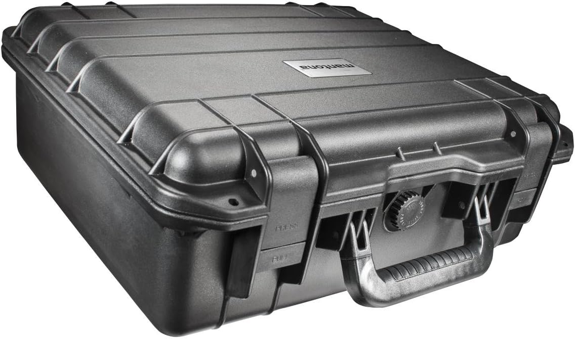 Mantona Outdoor Schutzkoffer L - Wasserdicht, Stoßfest Und Stapelbar Für Wertvolles Equipment, Inkl. Zuschneidbare Schaumstoffeinlagen Und Luftausgleichsventil, Rot