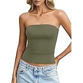 EasyGala Womens Double Lined Tube Tops Non Slip Sexy Strapless Bandeau Top Y2K Sleeveless Going Out Tops Summer Outfits