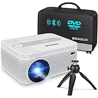 BIGASUO [2020 Upgrade] Bluetooth Full HD Projector Built in DVD Player, Portable Mini Projector 5500 Lumens Compatible…