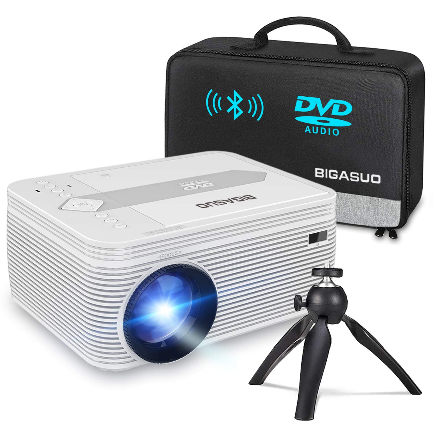 Mua BIGASUO [2020 Upgrade] Bluetooth Full HD Projector Built in DVD