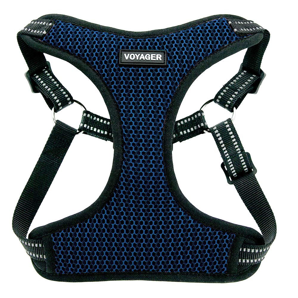 Voyager Step-In Flex Dog Harness - All Weather Mesh, Step In Adjustable Harness for Small and Medium Dogs by Best Pet Supplies - Royal Blue Base, X-Small