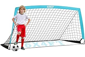 Kunup Kid Soccer Goal for Backyard 6x4FT Large Portable Soccer Net for Backyard Folding Soccer Goal Practice Net with Carrying Bag for Outdoor