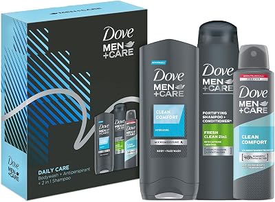 Dove Men Care Daily Trio Gift Set Bodywash Shampoo Conditioner Antiperspirant