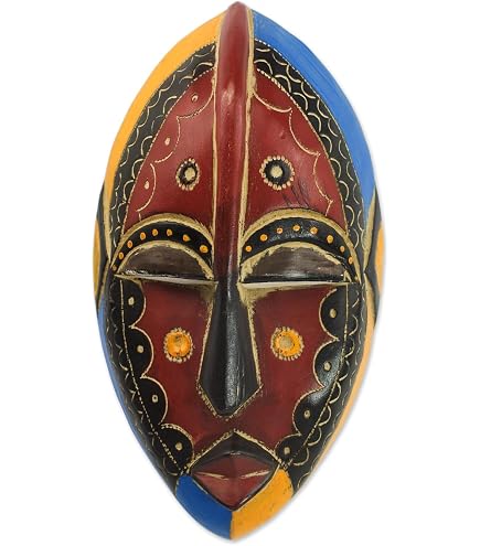 NOVICA Handcrafted Ceramic 'Olmec Jade And Jaguar' Mask - 13" H X 10" W X 3" D, Signed By Artisan Angel Cerón
