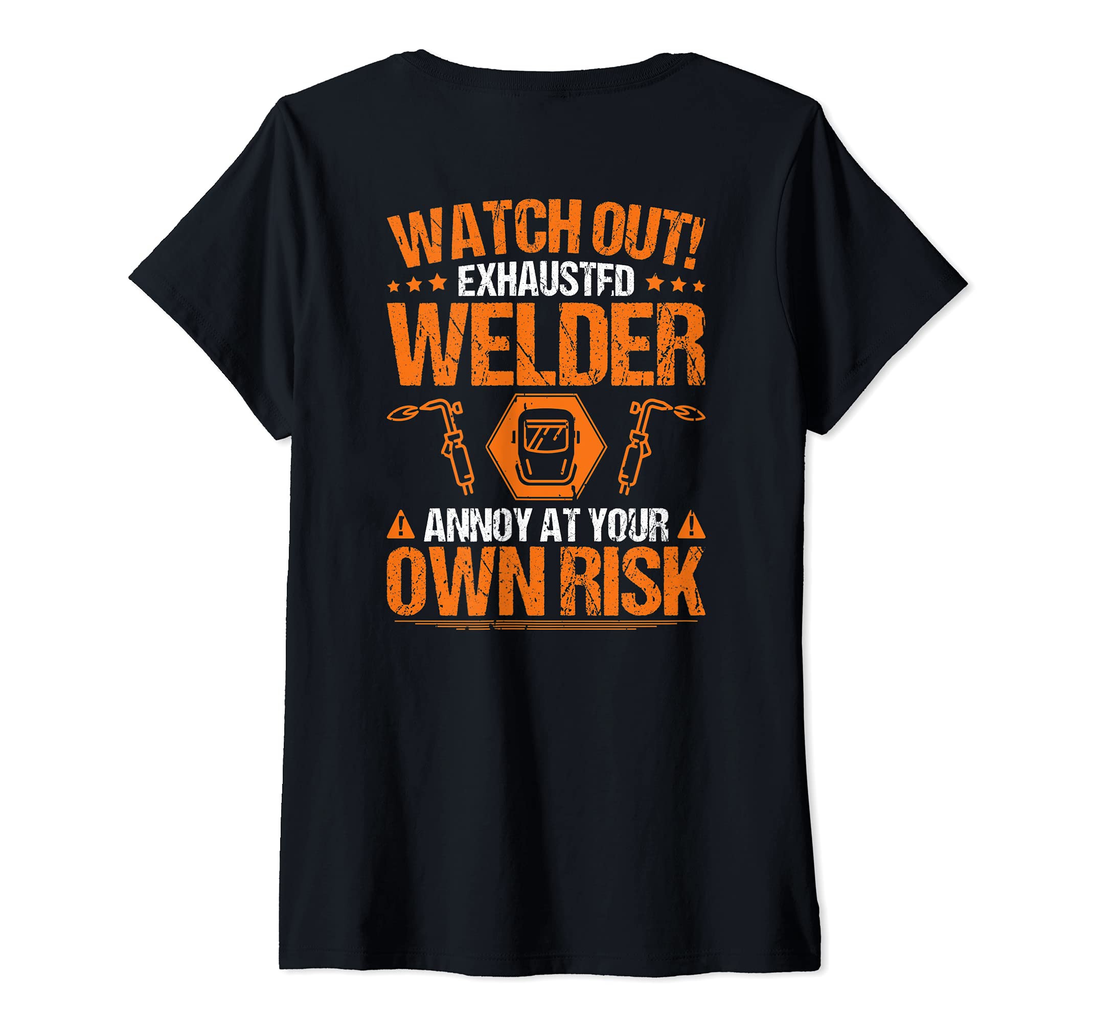 Womens Welding Own Risk Welder V-Neck T-Shirt
