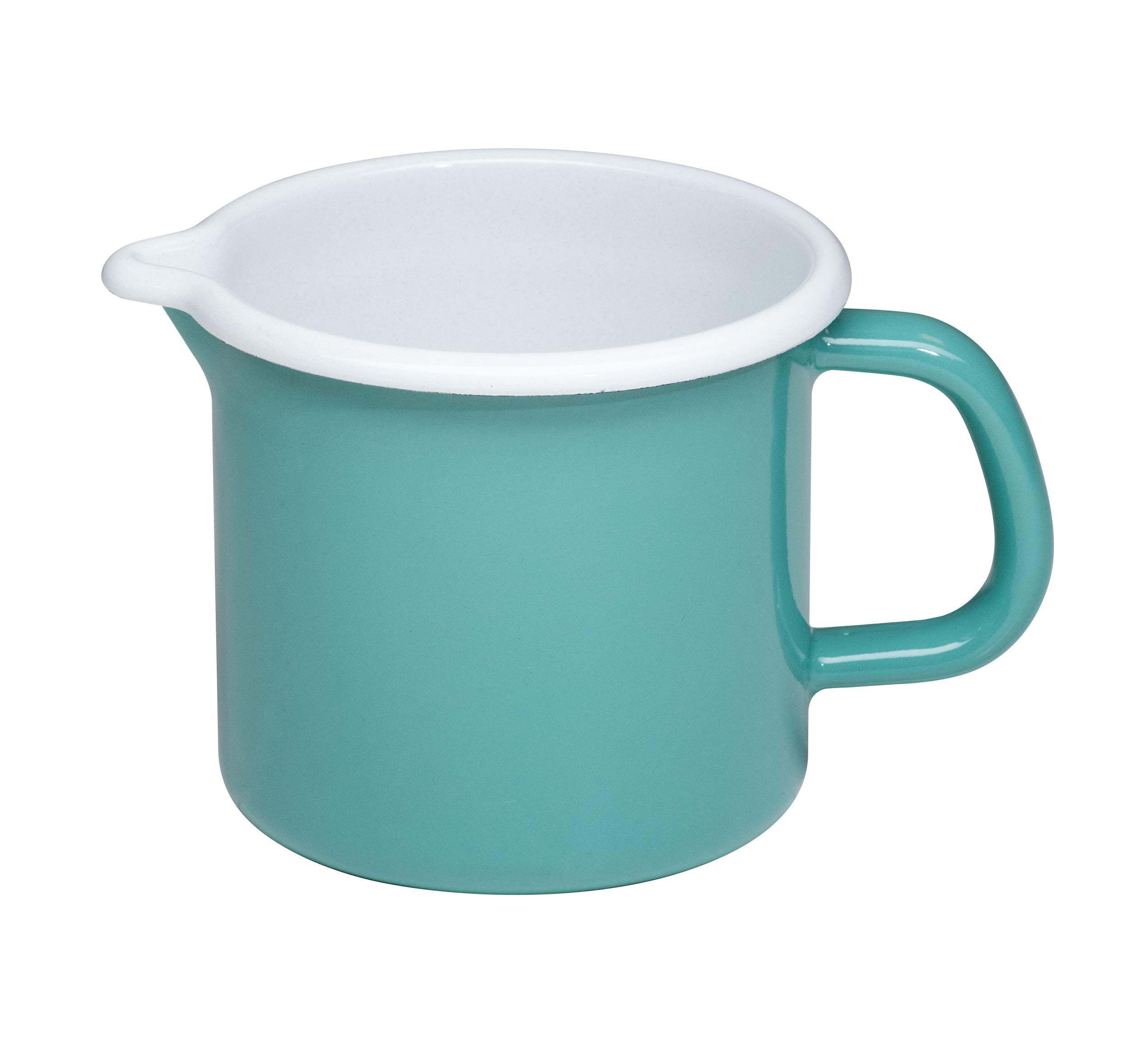 Riess, 0039-110 Sippy Pot 10 cm, 0.75 L, NAT.G.Medium, Green, 0.322 kg, 10 cm Diameter, 0.75 litres, 16 x 11.4 x 9.8 cm, Enamel, Induction