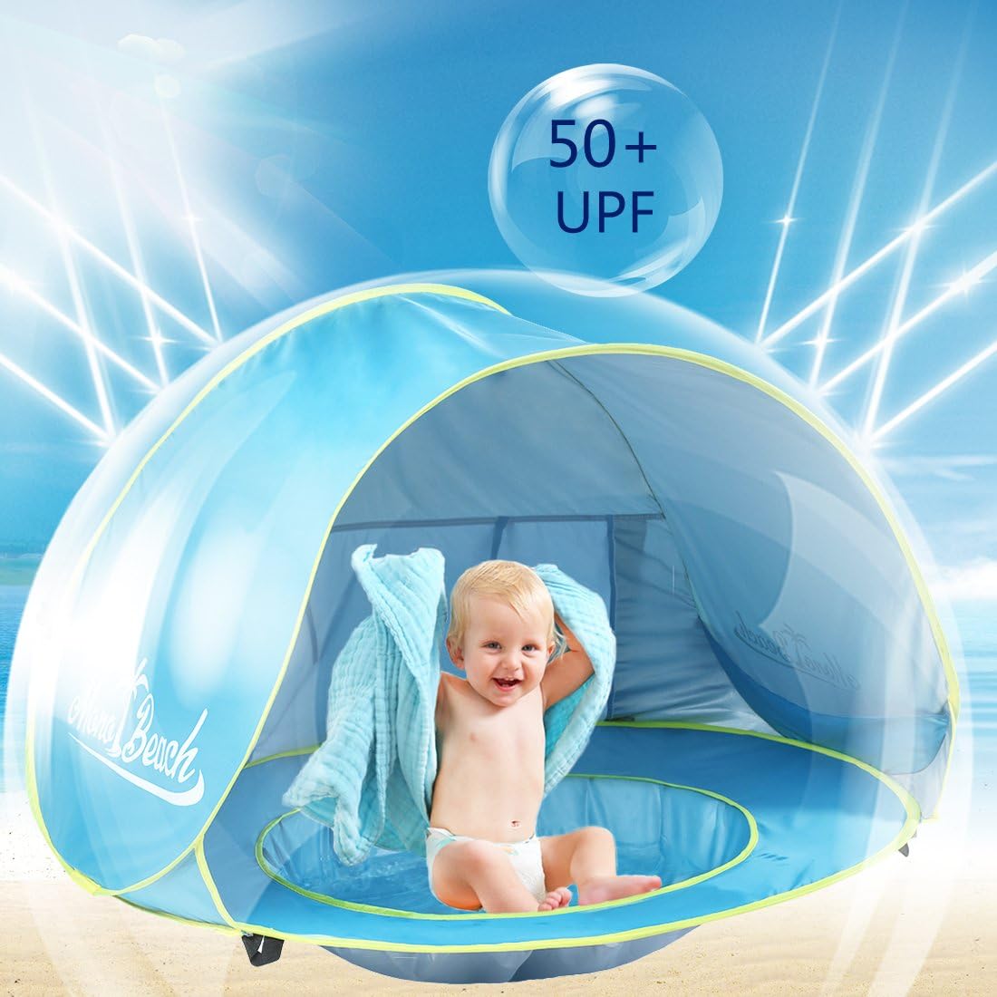 Monobeach Baby Beach Tent Pop Up Portable Shade Pool UV Protection Sun Shelter for Infant: Toys & Games