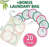 AXATY 3-Layer Reusable Makeup Remover Pads 20 Pcs Bamboo Cotton with Drawstring view 4