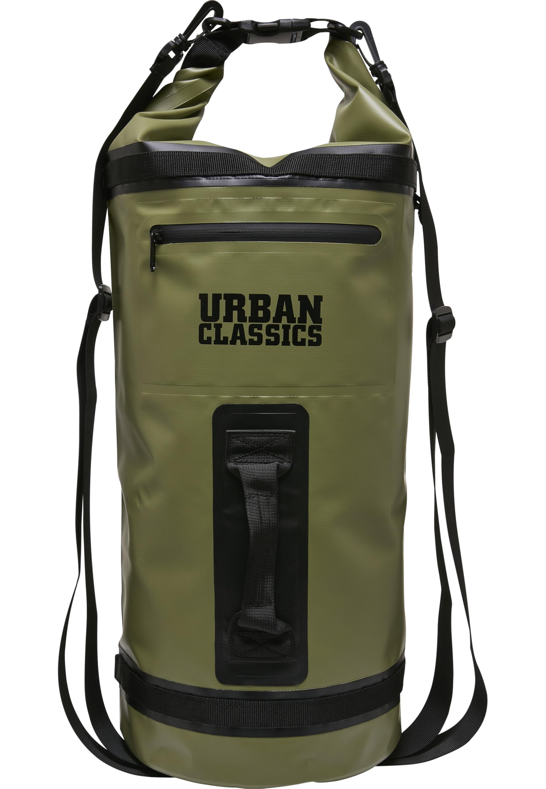 Urban Classics Unisex Backpack Multifunctional Bag Water Resistant Large Zip Pocket 2 Mesh Pockets on The Front with 2 Canvas Straps and Handle in 3 Colours 3 litres, Olive, Large