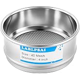 LABLPSAI 40 Mesh Lab Sieves 4" Diameter 304 Stainless Steel Wire Cloth Test Sieve for Industrial Laboratory Home