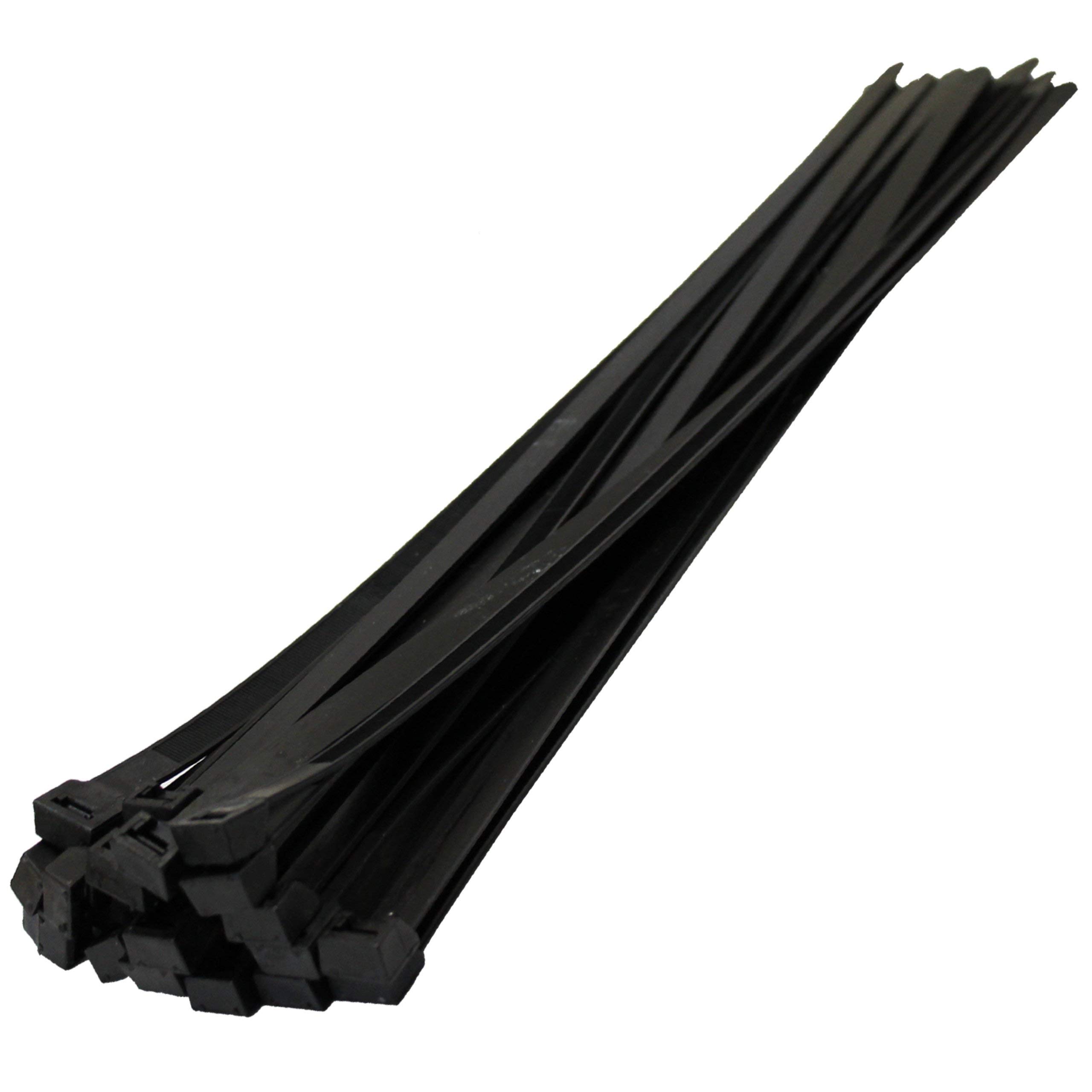 50 x Black Cable Ties 530mm x 9mm Long & Wide Zip TIE Bases All Sizes STOCKED by All Trade Direct