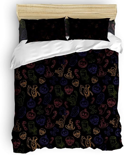 Amazon Com 4 Piece Bedding Sets Halloween Theme Zombie Ghost Cat