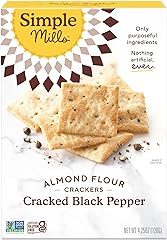 Simple Mills Almond Flour Crackers, Black Cracked Pepper, Gluten Free, Flax Seed, Sunflower Seeds, Corn Free, Good for Snacks