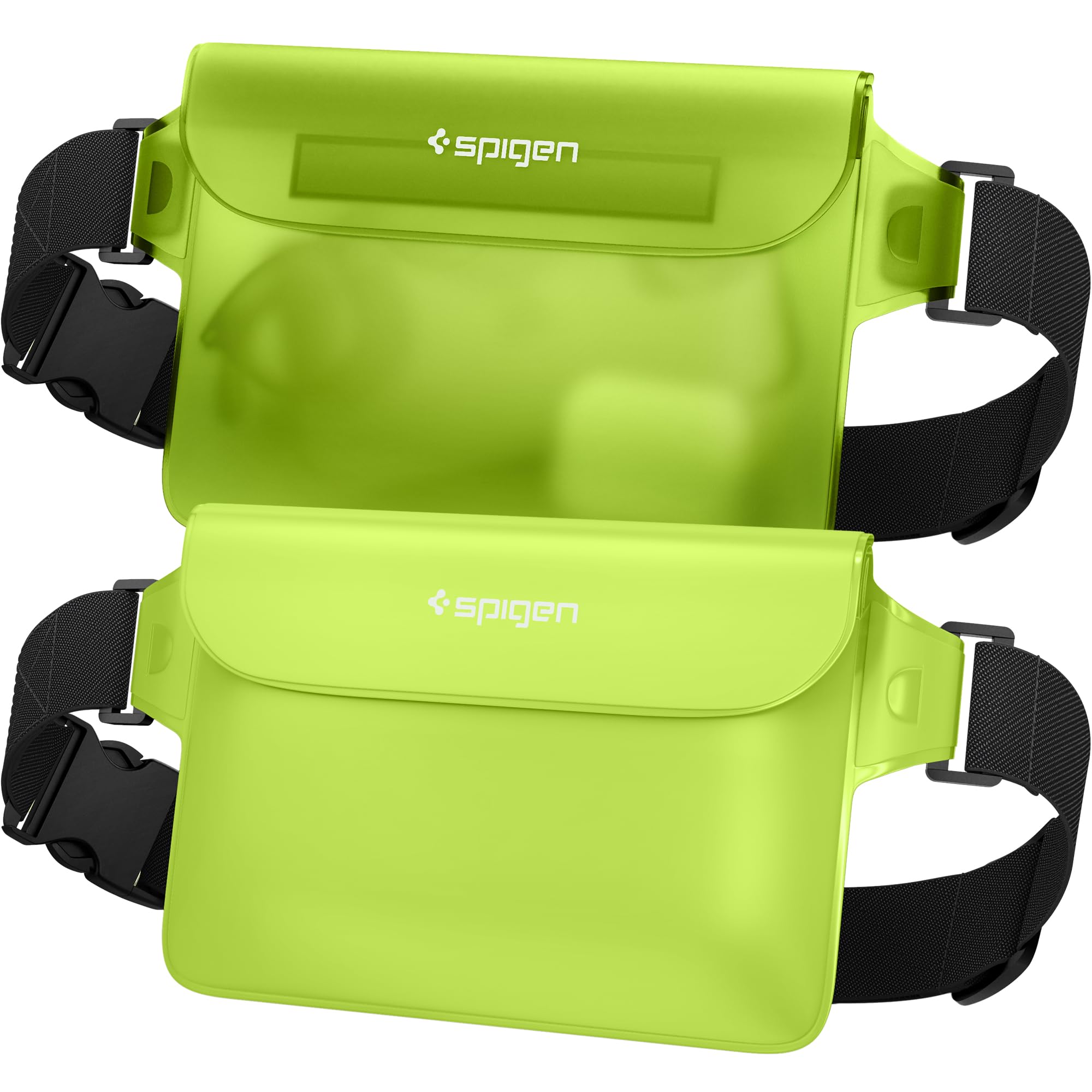 Spigen [2 Pack] Aqua Shield Waterproof Dry Bag, [Quad Seal Tech] [Non-Toxic TPU Material] IPX8 Waterproof Bags with Adjustable Waist Strap - Cactus Green