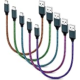 USB Type C Cable, 5Pack 1ft Canjoy Short USB C Cable Braided USB C Fast Charging Cord Compatible Samsung Galaxy S9 S8 Plus No