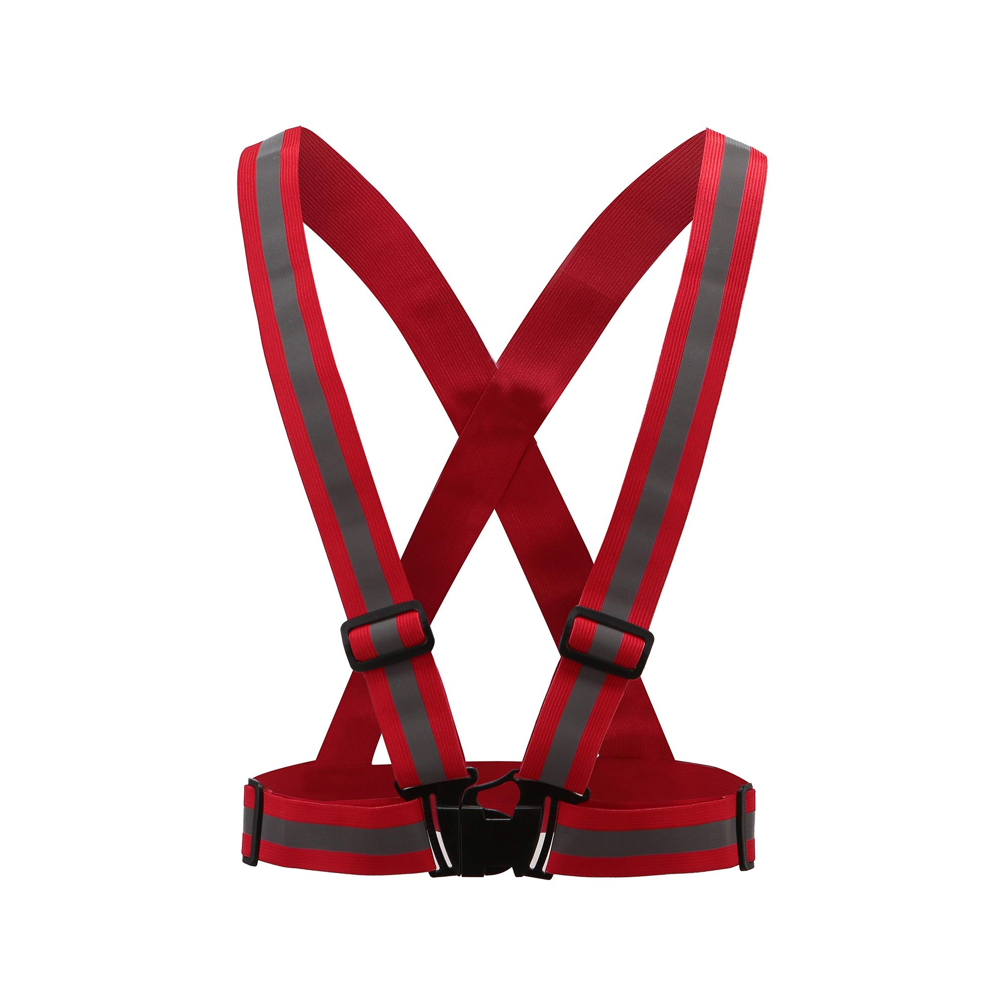 Multiple colors optional High Visibility hi vis Reflective running safety Vest (red)