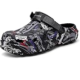 FLIOZY Men’s Camouflage Garden Clogs Comfortable Non-Slip Beach & Pool Mules, Lightweight Athletic Outdoor Sandals with Adjustable Back Strap