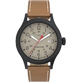 Timex Men's Expedition Scout 40mm Watch - Brown Strap Tan Dial Gunmetal Case
