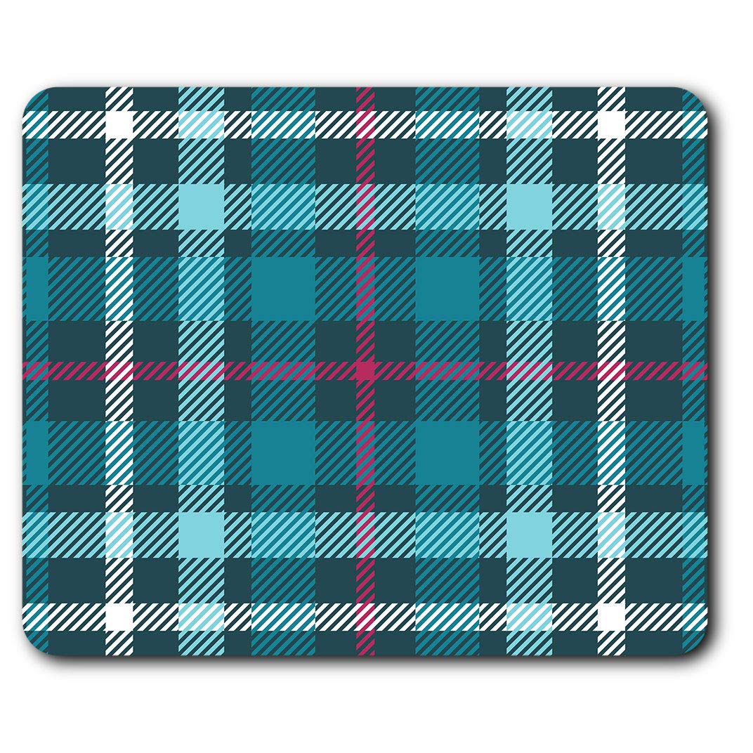 Scottish Teal Pink Tartan Scotland Mouse Mat Pad Computer PC Laptop Gaming Office Home Desk Accessory Gadget 12328