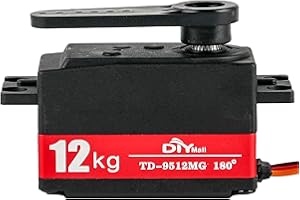 Wishiot 12kg Low Profile Servo 180 TD-9512MG RC Digital Servo Waterproof Full Metal Gear High Speed 1000-2000ues for 1/8 1/10 RC Car Helicopter Tail Robot (Remote Control)