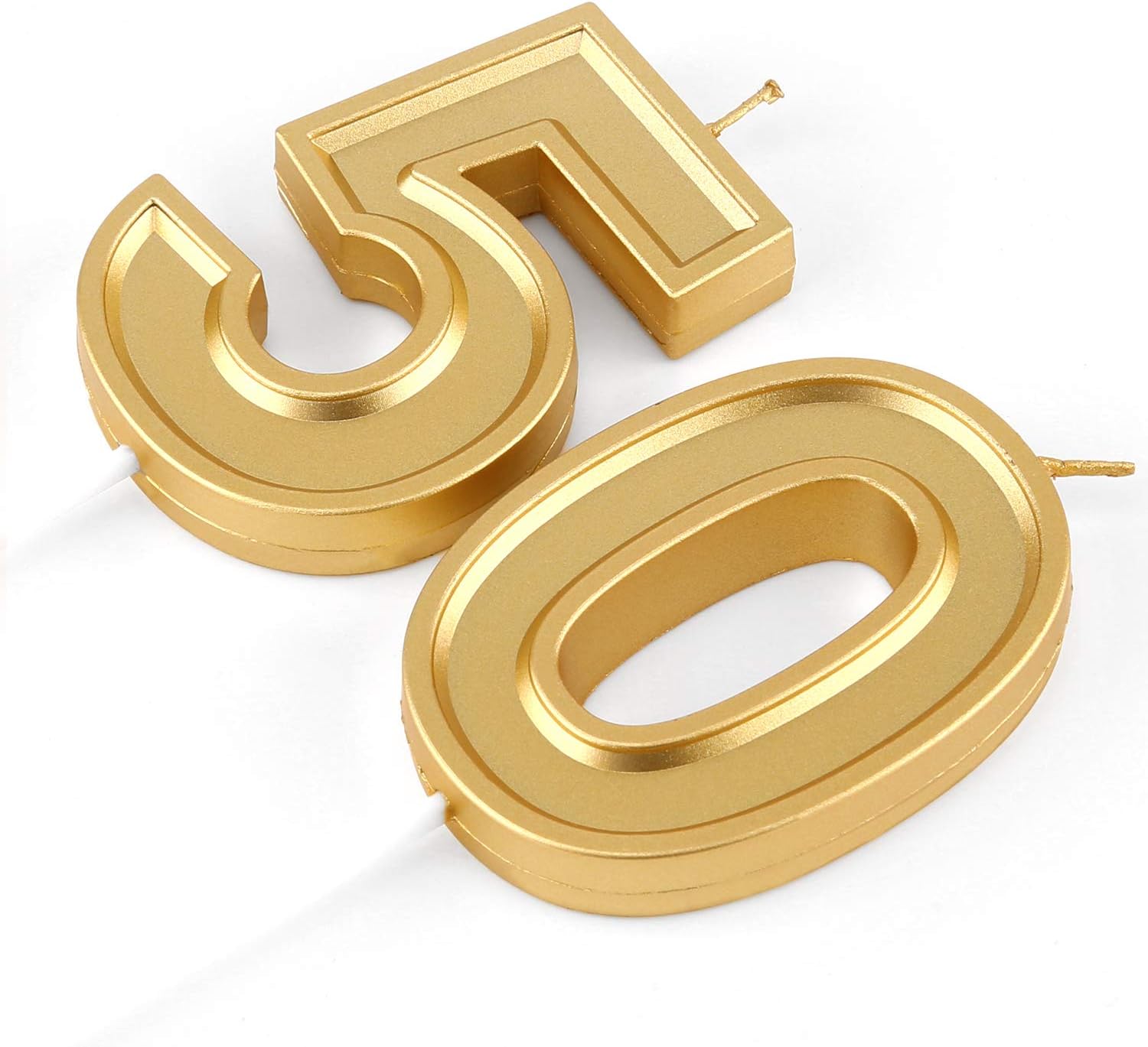 LUTER 2.76 Inches Large Birthday Candles Gold Glitter Birthday Cake Candles Number Candles Cake Topper Decoration for Wedding Party Kids Adults Number 50 - Image 3