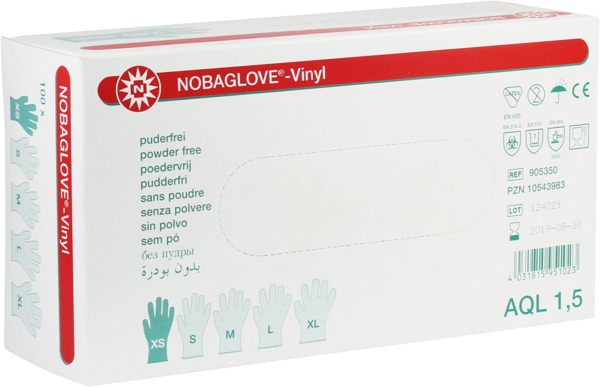 Nobaglove® vinyl powder.