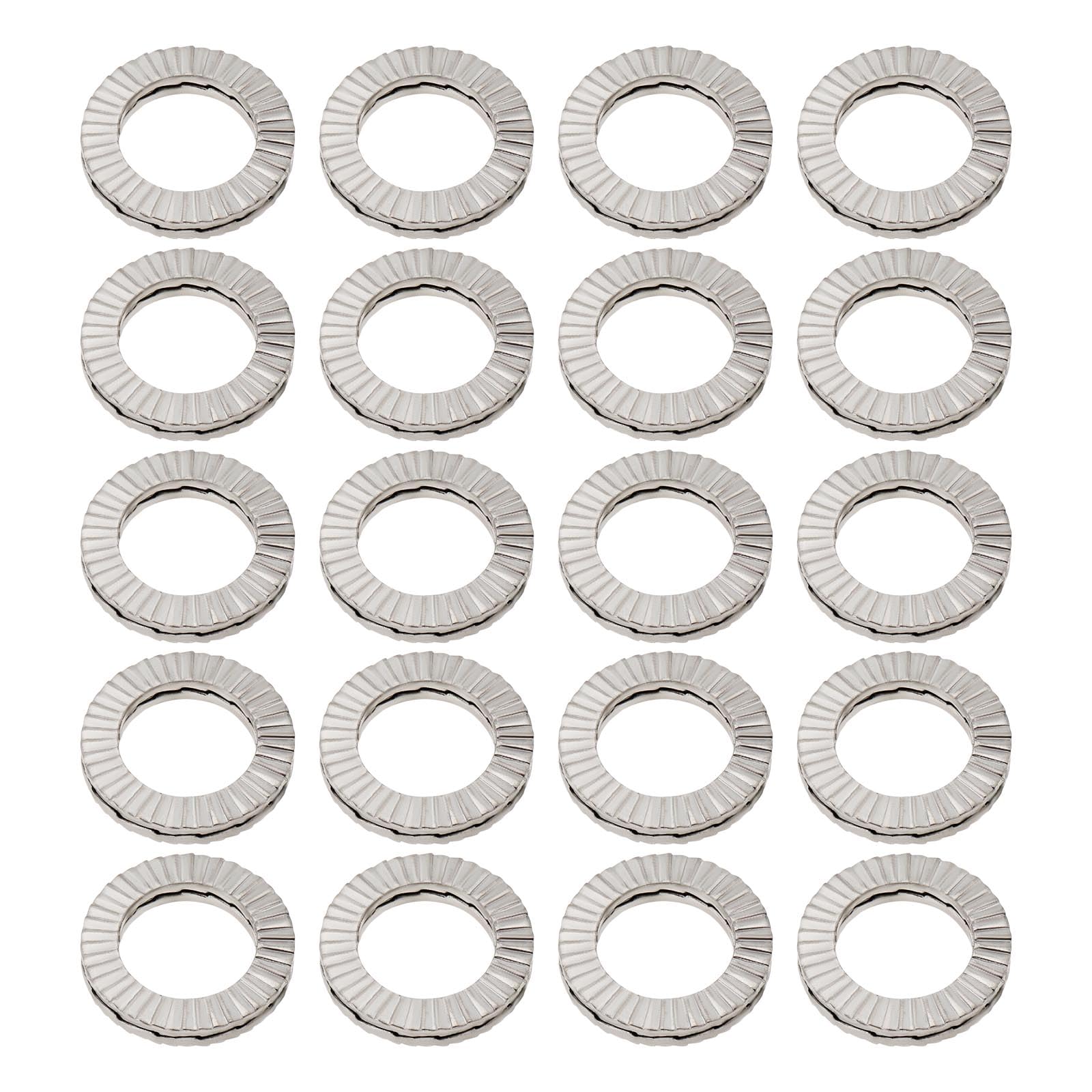 ECSiNG 20PCS M10 Wedge Manganese Steel Washers Double Stack Locking Washers Outer Diameter 16.6mm Thickness 2.5mm for Distribute Pressure from Bolts and Nuts