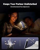 86lux Book Light Clip On LED Reading Light 3 Color Temp USB-C 80h Purple view 4